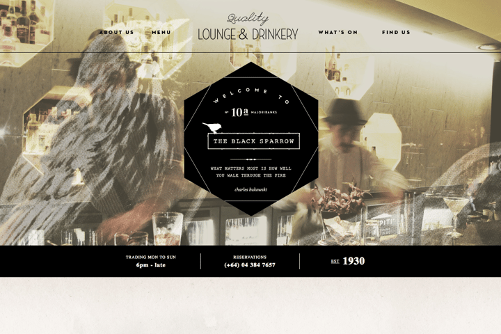 The Black Sparrow website preview
